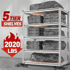 REIBII 2020LBS Garage Shelving Heavy Duty 5 Tier Storage Shelves Adjustable - Image 4