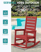 SERWALL Outdoor Rocking Chair Set of 2, Oversized Rocking Chair - Image 4