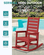 SERWALL Outdoor Rocking Chair, Oversized Rocking Chair - Image 4