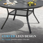 VICLLAX Patio Table and Chair Set of 4, All Weather Metal Round Outdoor Dining - Image 6