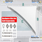 Amgo Custom Size 18' x 19' x 26.2' White Right Triangle Sun Shade Sail Order to - Image 7