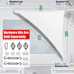 Amgo Custom Size 6' x 12' x 13.4' White Right Triangle Sun Shade Sail UPF50+ - Image 8