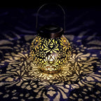 2 Pack Outdoor Solar Hanging Lantern Lights Metal LED Decorative Lamp - Image 8