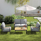 4 Pieces Outdoor Sofa Conversation Set, 4 Seats Couch Set - Image 7