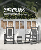 KINGYES HDPE Rocking Chairs Outdoor, Patio Rocking Chairs - Image 2