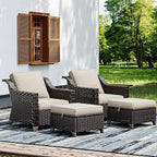 Joyside Wicker Patio Furniture Sets, 4 Pieces Upgraded Large Size Outdoor by Joyside