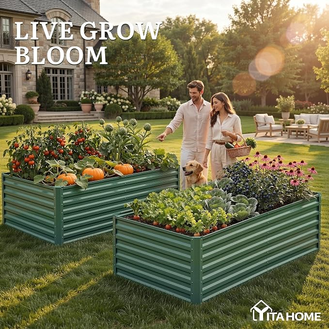 YITAHOME 6pcs 6x3x2 ft Galvanized Raised Garden Bed Kit, Large Metal Planter Box - Image 3