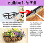 LaLaGreen 24 Inch, 4 Pack Window Boxes Planters – Black Metal Window Boxes - Image 5