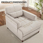 Oversized Chaise Lounge Chair Set of 2, Cloud Fluffy Chaise Sofa Recliner - Image 2