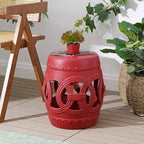 JONATHAN Y TBL1022C Lucky Coins 16" Chinese Ceramic Drum Indoor/Outdoor Garden - Image 2