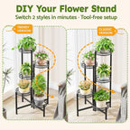 Plant Stand Indoor Outdoor, 5 Tier Corner Metal Flower Display Holder Stand - Image 4