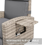 Garvee Outdoor Recliner Chair, 145° Adjustable Backrest & Footrest Lounge Chair - Image 5