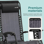 SereneLife Outdoor Zero Gravity Lounge Chair Set - Image 7