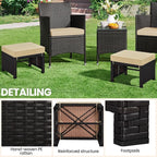 Yaheetech Wicker Ottomans - Image 5