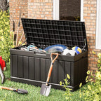 Greesum 82 Gallon Resin Deck Box All Weather Large Outdoor Storage - Image 2