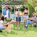 VINGLI 24" Plastic Folding Round Table Bar Height, HDPE Matrial - Image 2