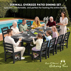 SERWALL 11 Piece Outdoor Dining Set - Image 8