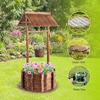 VINGLI Wooden Wishing Well Outdoor Planters, Well Covers - Image 6