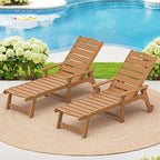 LUE BONA Outdoor Chaise Lounge Chairs Set of 2, HDPS Chaise Lounger, 5 by LUEBONA
