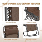 Yaheetech 26" Zero Gravity Recliners Outdoor Adjustable Folding Reclining - Image 5