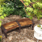 Outsunny Wooden Garden Bench, Semicircular Round Outdoor Tree Bench, Wrap - Image 9