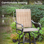 PHI Villa Outdoor Swivel Bar Stools Set of 4, Counter Height Patio Chairs - Image 2