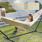 ZEAN Handwoven Hammock by Thick Cotton Rope XXL Two Person Hammock - Image 3