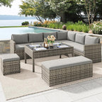 YITAHOME 9-Piece Patio Furniture Set, All-Weather Wicker Outdoor Sectional Sofa - Image 9