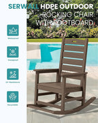 SERWALL Outdoor Rocking Chair Set of 2, Oversized Rocking Chair - Image 4