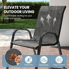 Patio Dining Chairs Set of 4, Stackable Dining Chairs High Back, Breathable - Image 4