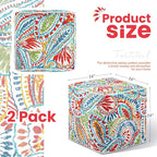 Juexica 2 Pack Ottoman Poufs Indoor Outdoor Inflatable Ottoman Stool Cube - Image 2