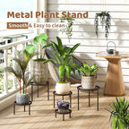 Plant Stand Indoor Outdoor 5 Pack Heavy Duty Metal Stand Multiple Plants - Image 2