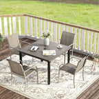 VICLLAX Outdoor Dining Set for 4, 5 Pieces Patio Dining Furniture Set by HOME