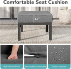 Solaste Outdoor Footstools Patio Ottoman Set of 2, Aluminum All-Weather Outdoor - Image 5