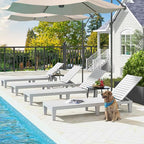 DWVO Outdoor Chaise Lounge, Pool Lounge Chair Set of 4 w/ 5-Level Backrest - Image 7