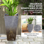 Outsunny 28 Inch Tall Planters for Outdoor Plants, Stackable Tapered Large - Image 7