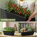 Window Box Planter, 12 Pack Plastic Vegetable Flower Planters Boxes 17 Inches - Image 6