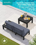 SERWALL HDPE Outdoor Furniture Set, 2 Seats Outdoor Sectional - Image 10