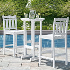 nalone Outdoor Bar Chairs and Table Set, HDPE Balcony Adirondack Chairs and - Image 2