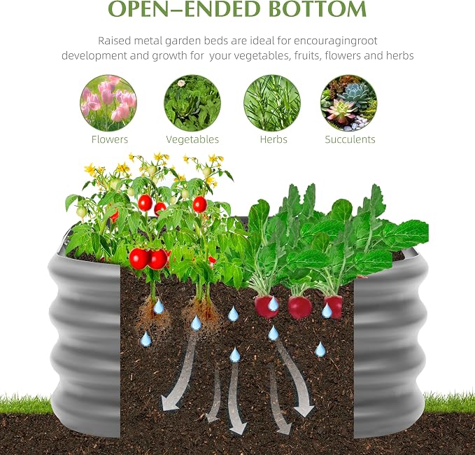 2-Pack 2x1ft Galvanized Raised Garden Bed, Outdoor Planter Bed, Metal Planter - Image 3
