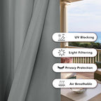 BONZER Outdoor Curtains for Patio Waterproof Thick Privacy Wide Grommet Light - Image 4