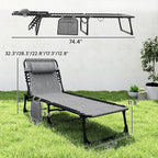 Outsunny Chaise Lounge Chair Outdoor, 5-Position Adjustable Sun Tanning Chair - Image 7