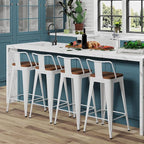 WENTMENT Bar Stools Set of 4 Counter Height Bar Stools Metal Barstools - Image 3