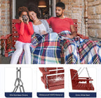 KINGYES Outdoor Hanging Porch Swing Set of 4, 2 Seat Patio Chair - Image 4