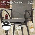 PHI VILLA 5 Piece Outdoor Bar Set, High Top Patio Table and Chairs - Image 2