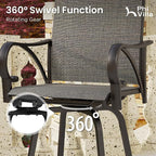 PHI VILLA Outdoor Swivel Bar Stools Set of 4, High Top Patio Bar Stools & Chairs - Image 5