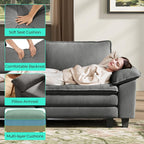 LINSY HOME 157'' Modular Sectional Sofa Grey Couch Corduroy Cloud Couches - Image 4