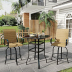 Outdoor Patio Bar Table, 31.5 Inch Tempered Glass Bistro High Top Table All - Image 3