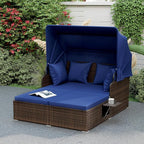 ORALNER Outdoor Daybed, 2-Person Wicker Patio Sofa by ORALNER