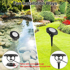 Solar Pond Lights, 3000K Warm White LED Underwater Submersible Fountain Light - Image 7
